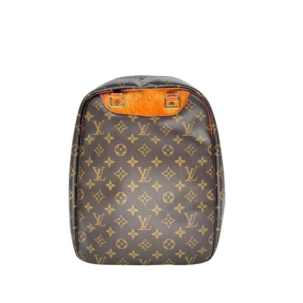 Louis Vuitton Leather Monogram Canvas Excursion Satchel Bag Brown Women's OS